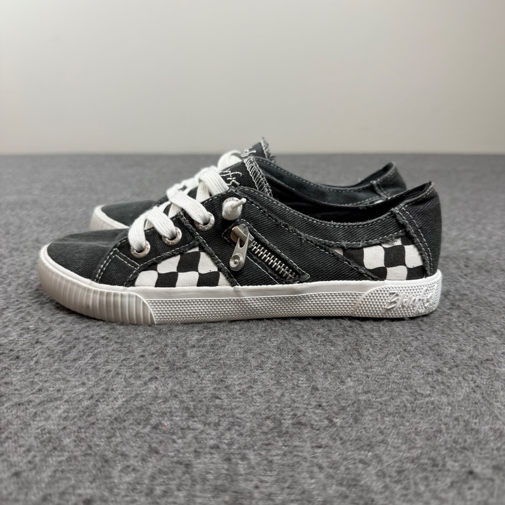 Blowfish Malibu Play Sneaker Women's 8.5 Black Checkerboard Canvas Slip On